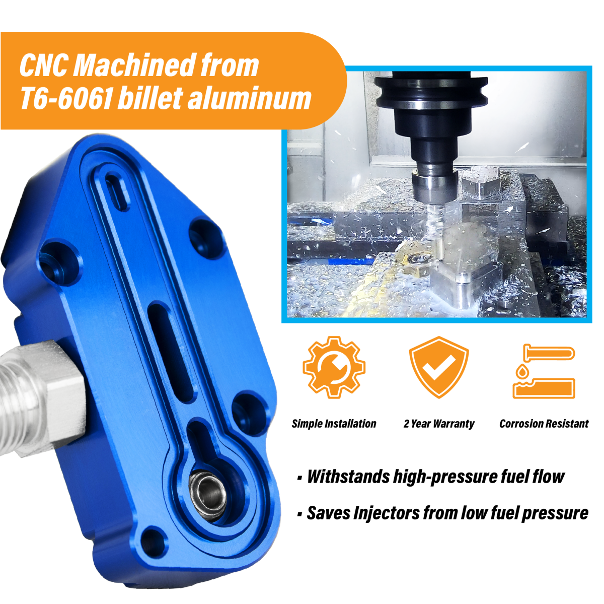 Blue Spring Kit with Adjustable Billet Spring Housing for 2003